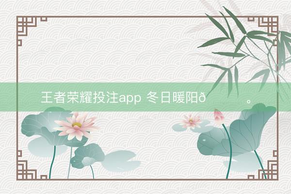王者荣耀投注app 冬日暖阳🍂。
