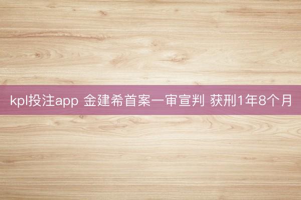 kpl投注app 金建希首案一审宣判 获刑1年8个月