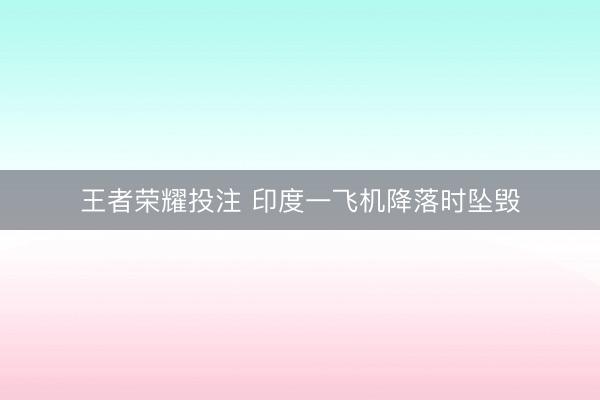 王者荣耀投注 印度一飞机降落时坠毁