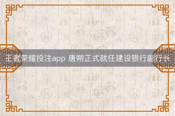 王者荣耀投注app 唐朔正式就任建设银行副行长