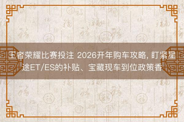 王者荣耀比赛投注 2026开年购车攻略, 盯紧星途ET/ES的补贴、宝藏现车到位政策香
