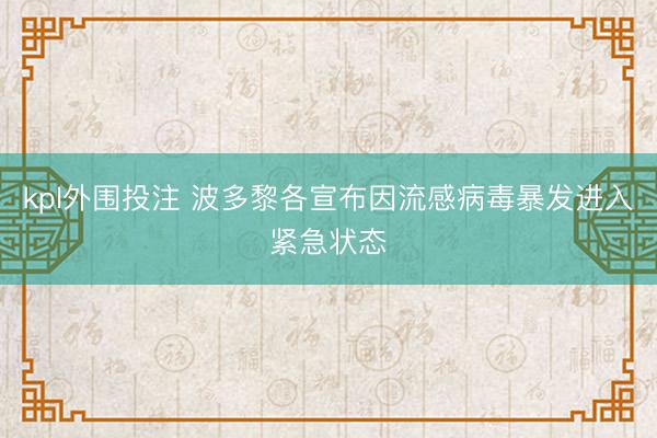 kpl外围投注 波多黎各宣布因流感病毒暴发进入紧急状态