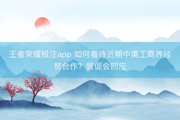 王者荣耀投注app 如何看待近期中美工商界经贸合作？贸促会回应