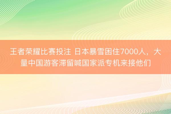 王者荣耀比赛投注 日本暴雪困住7000人，大量中国游客滞留喊国家派专机来接他们