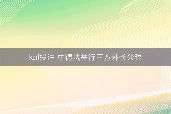 kpl投注 中德法举行三方外长会晤