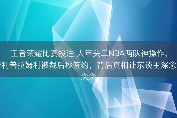 王者荣耀比赛投注 大年头二NBA两队神操作,康利普拉姆利被裁后秒签约,背后真相让东谈主深念念