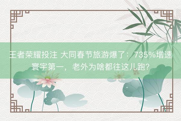 王者荣耀投注 大同春节旅游爆了：735%增速寰宇第一，老外为啥都往这儿跑？