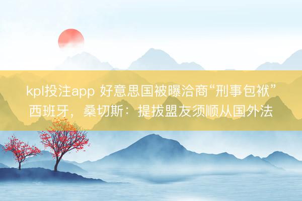 kpl投注app 好意思国被曝洽商“刑事包袱”西班牙，桑切斯：提拔盟友须顺从国外法