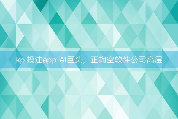 kpl投注app AI巨头，正掏空软件公司高层