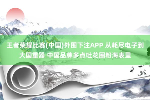 王者荣耀比赛(中国)外围下注APP 从耗尽电子到大国重器 中国品牌多点吐花圈粉海表里
