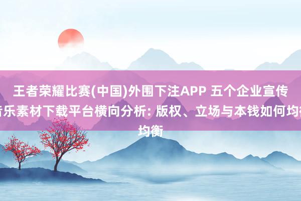 王者荣耀比赛(中国)外围下注APP 五个企业宣传音乐素材下载平台横向分析: 版权、立场与本钱如何均衡
