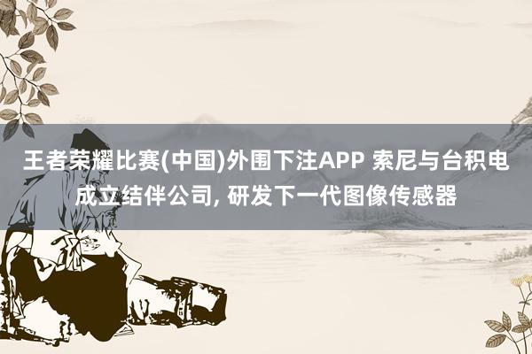 王者荣耀比赛(中国)外围下注APP 索尼与台积电成立结伴公司， 研发下一代图像传感器