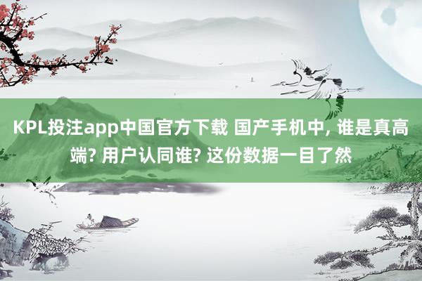KPL投注app中国官方下载 国产手机中， 谁是真高端? 用户认同谁? 这份数据一目了然
