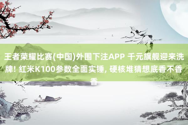 王者荣耀比赛(中国)外围下注APP 千元旗舰迎来洗牌! 红米K100参数全面实锤, 硬核堆猜想底香不香