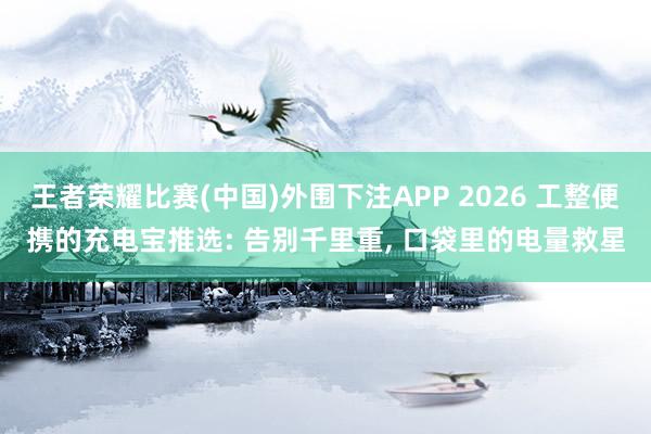 王者荣耀比赛(中国)外围下注APP 2026 工整便携的充电宝推选: 告别千里重， 口袋里的电量救星