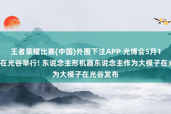 王者荣耀比赛(中国)外围下注APP 光博会5月18—20日在光谷举行! 东说念主形机器东说念主作为大模子在光谷发布
