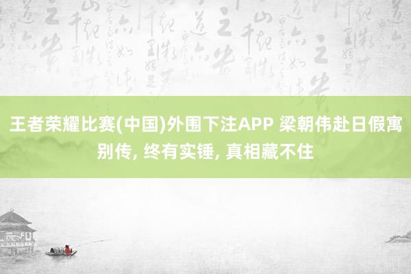 王者荣耀比赛(中国)外围下注APP 梁朝伟赴日假寓别传， 终有实锤， 真相藏不住