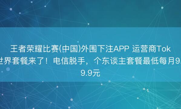 王者荣耀比赛(中国)外围下注APP 运营商Token世界套餐来了！电信脱手，个东谈主套餐最低每月9.9元