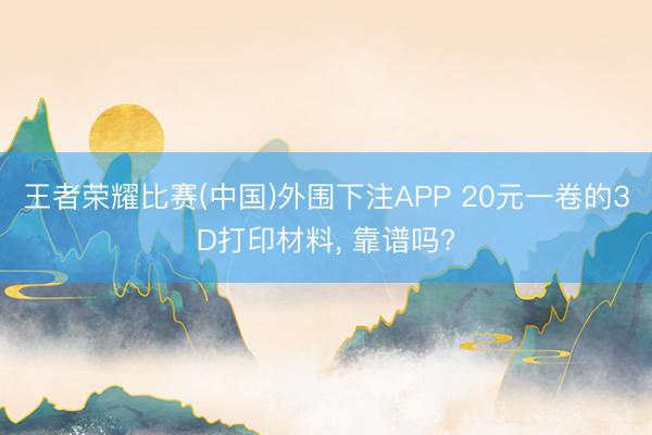 王者荣耀比赛(中国)外围下注APP 20元一卷的3D打印材料， 靠谱吗?