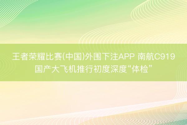 王者荣耀比赛(中国)外围下注APP 南航C919国产大飞机推行初度深度“体检”
