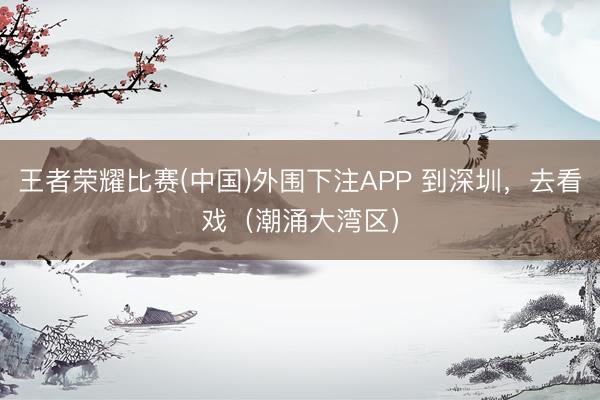 王者荣耀比赛(中国)外围下注APP 到深圳，去看戏（潮涌大湾区）