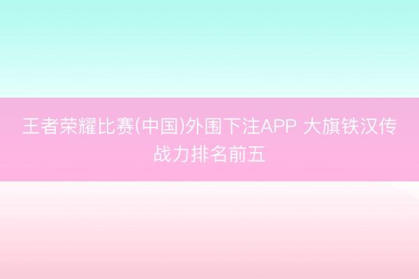 王者荣耀比赛(中国)外围下注APP 大旗铁汉传战力排名前五