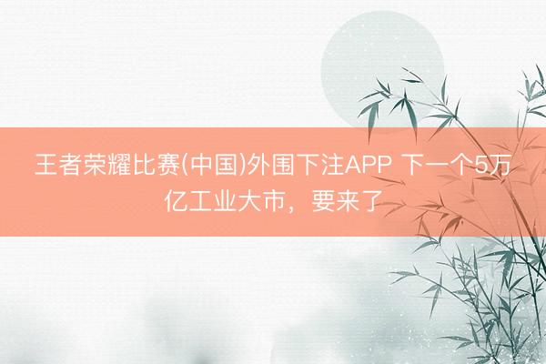 王者荣耀比赛(中国)外围下注APP 下一个5万亿工业大市，要来了