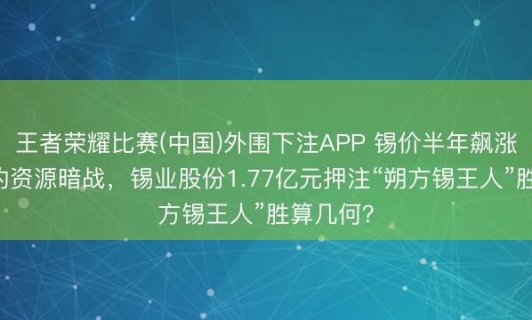 王者荣耀比赛(中国)外围下注APP 锡价半年飙涨40％下的资源暗战，锡业股份1.77亿元押注“朔方锡王人”胜算几何？