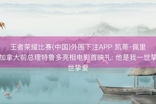 王者荣耀比赛(中国)外围下注APP 凯蒂·佩里与加拿大前总理特鲁多亮相电影首映礼: 他是我一世挚爱