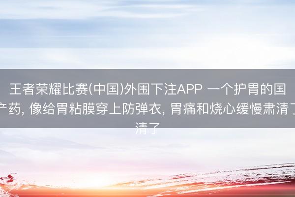 王者荣耀比赛(中国)外围下注APP 一个护胃的国产药， 像给胃粘膜穿上防弹衣， 胃痛和烧心缓慢肃清了