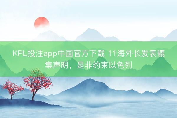 KPL投注app中国官方下载 11海外长发表辘集声明，是非约束以色列